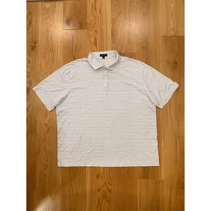 Peter Millar Journeyman Navy Stripe Short Sleeve Pima Cotton Polo XXL